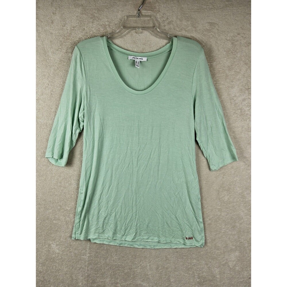 Peace Love World Women's 3/4 Sleeve Mint Green Tunic Top Size S
